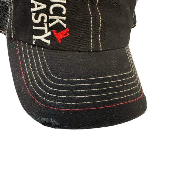 Vintage A&E Duck Dynasty Black Trucker Hat Distressed Mesh Adjustable Cotton - Picture 3 of 5
